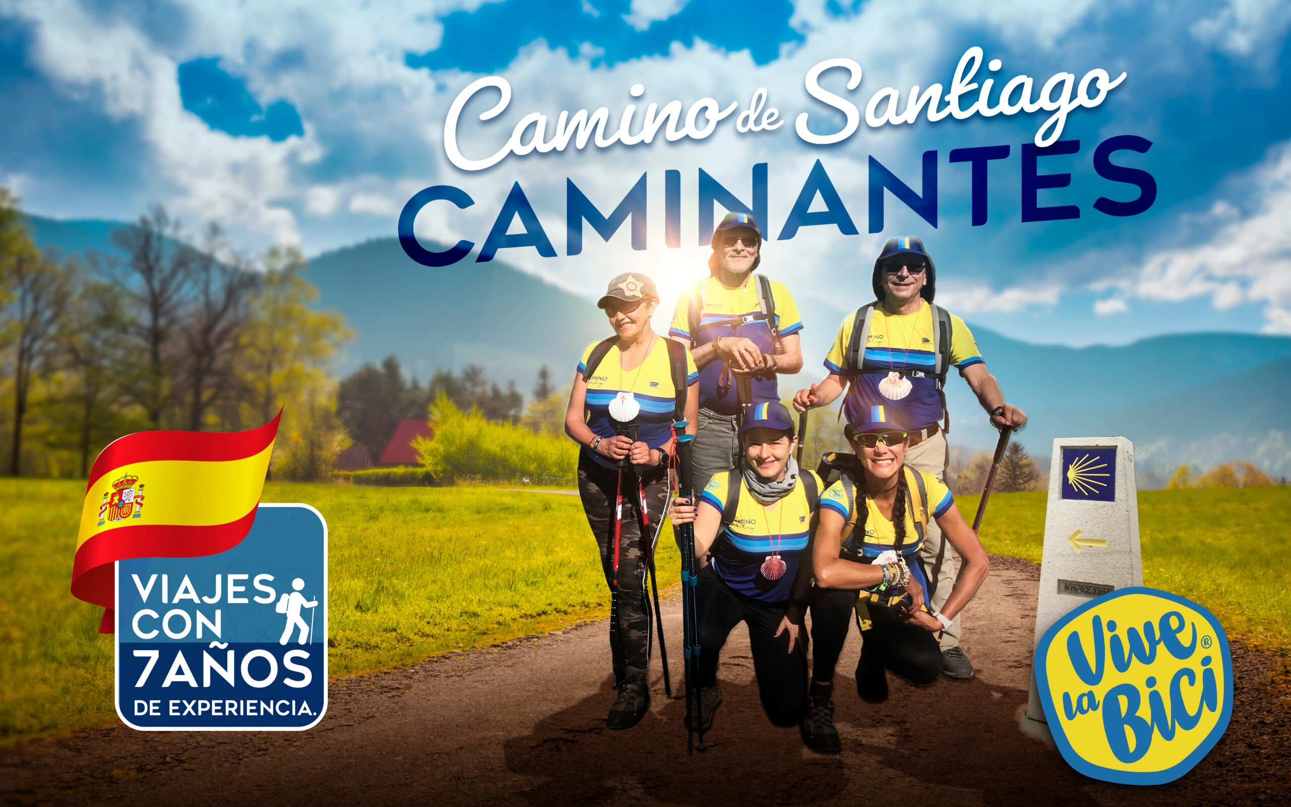 Publicación promocional de caminantes Vive la Bici en Camino de Santiago