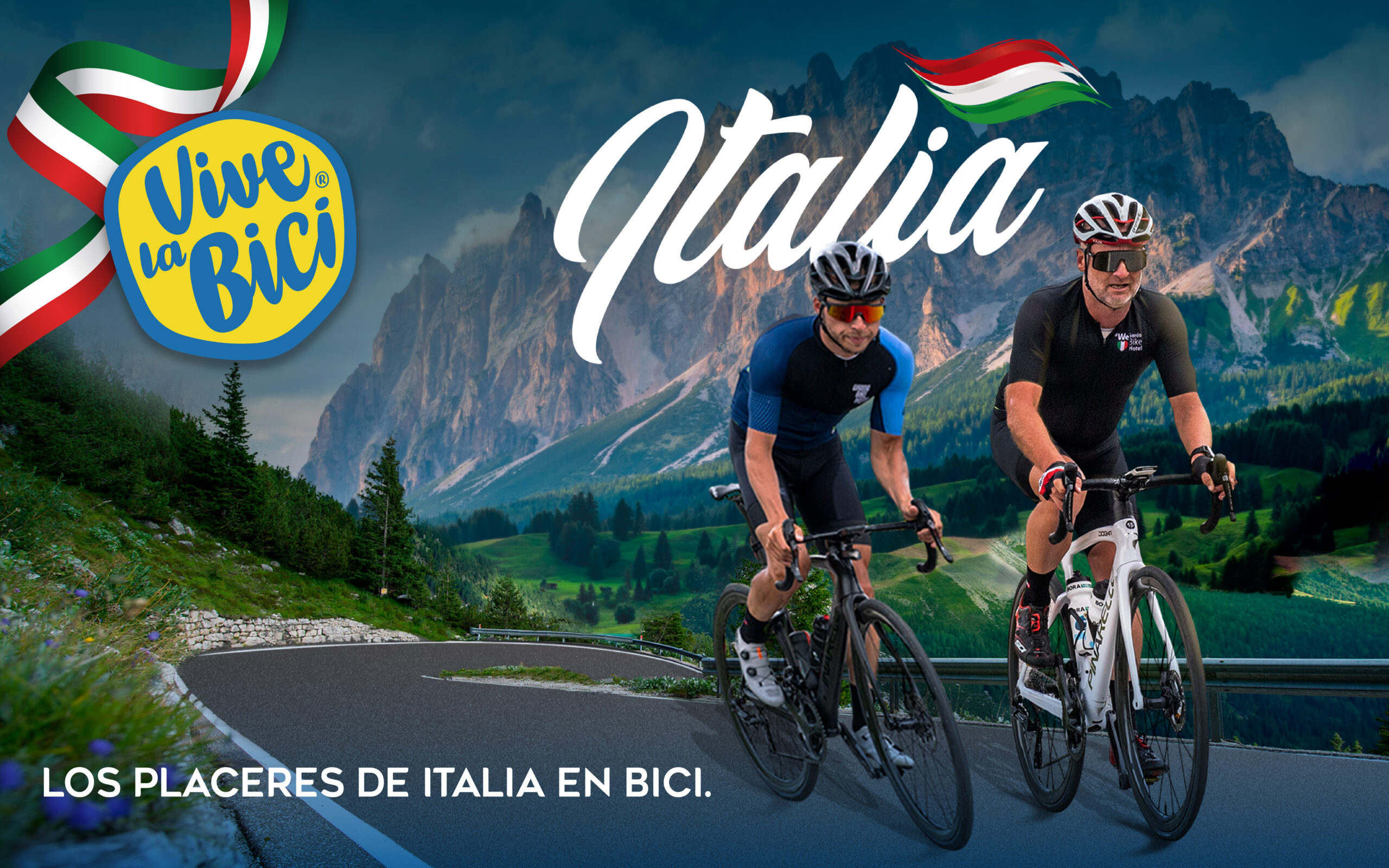Publicación promocional de ciclistas Vive la Bici en Italia