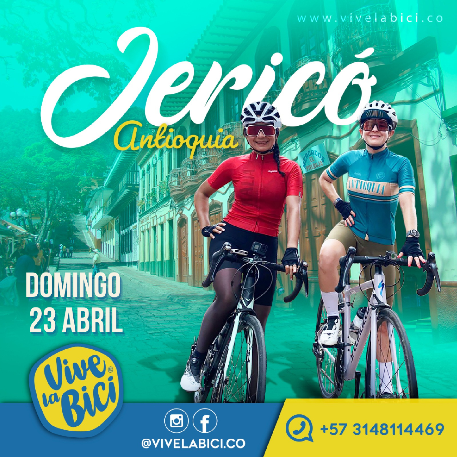Publicación promocional de Vive la Bici en Jericó