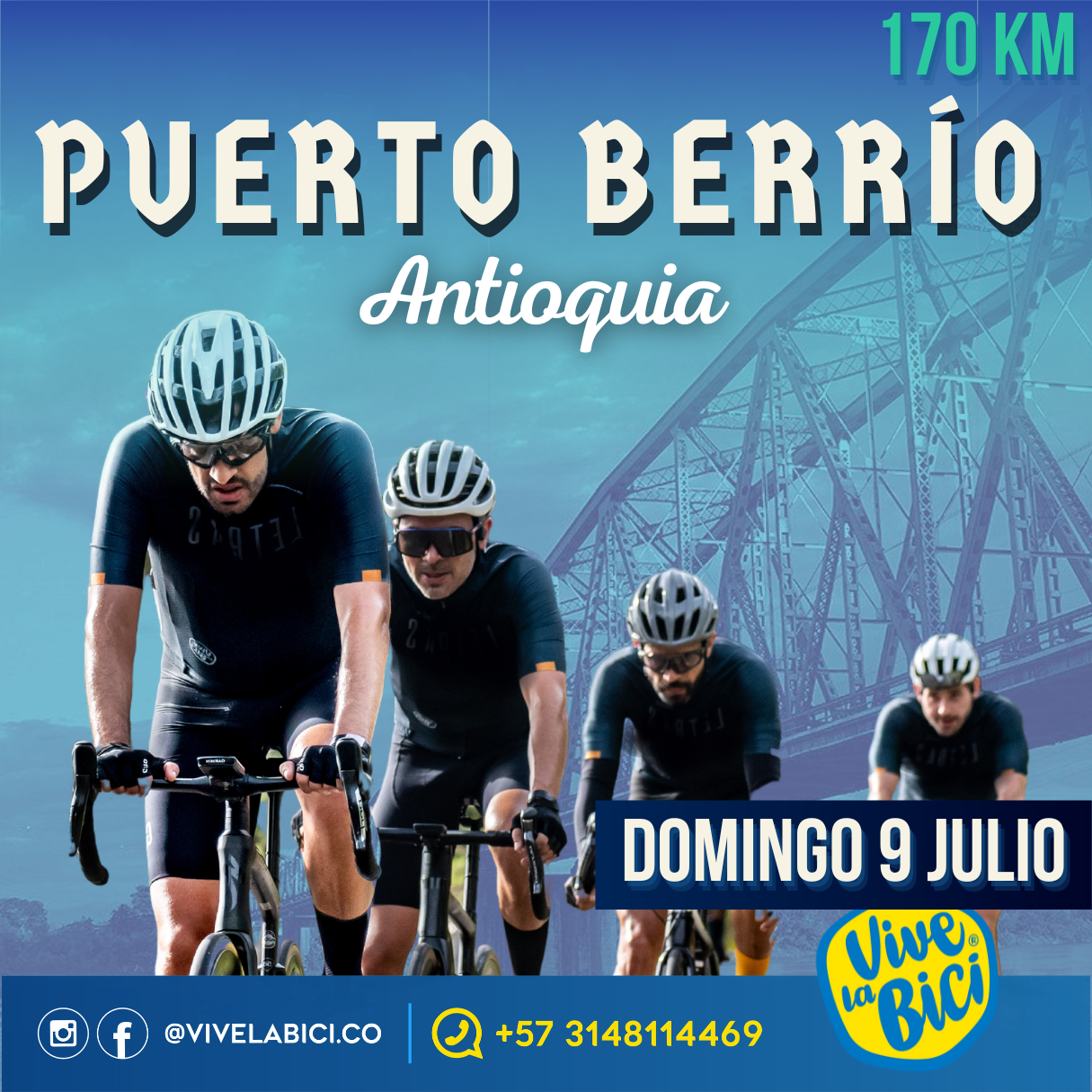 Publicación promocional de Vive la Bici en Puerto Berrio